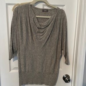 Neiman Marcus short sleeve grey sweater